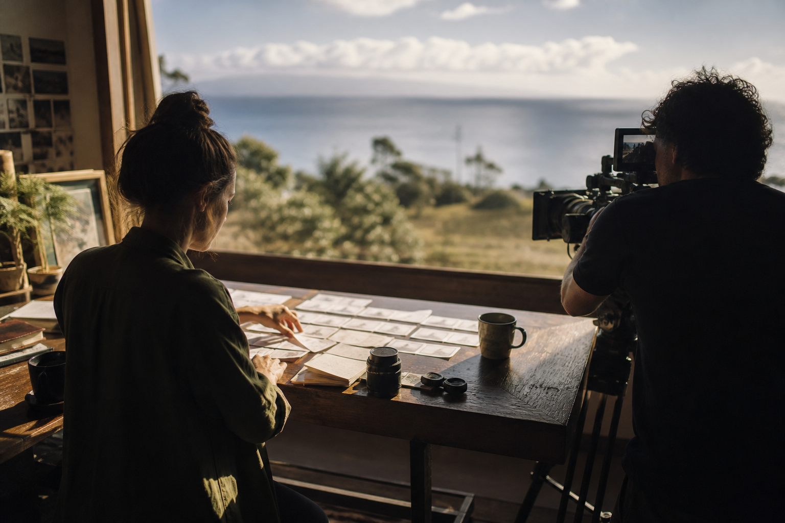 A producer shaping a learning structure beside a director working with a cinema camera